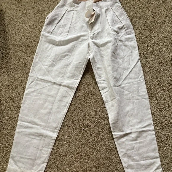 Doen Women’s White Linen Pants - Picture 1 of 3